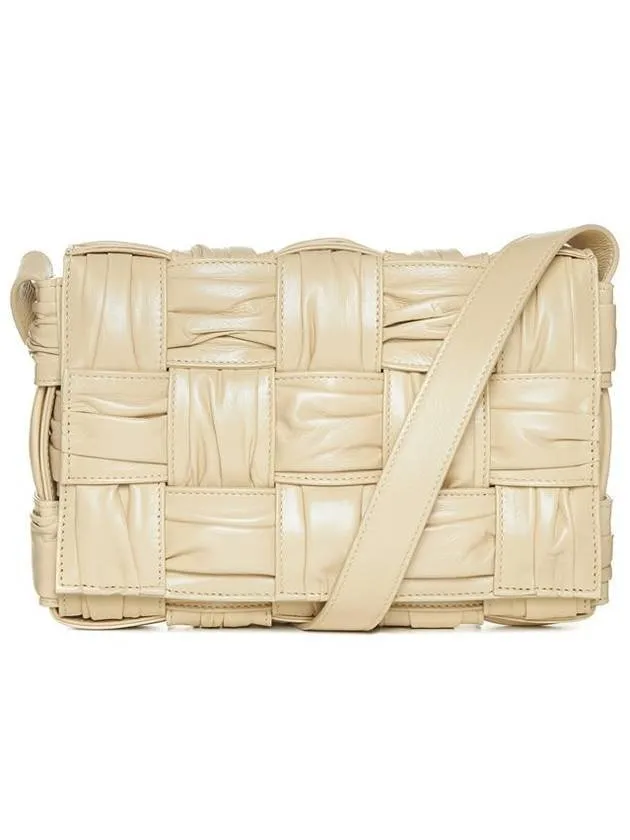 Bottega Veneta Cassette Intrecciato Leather Cross Bag Porridge