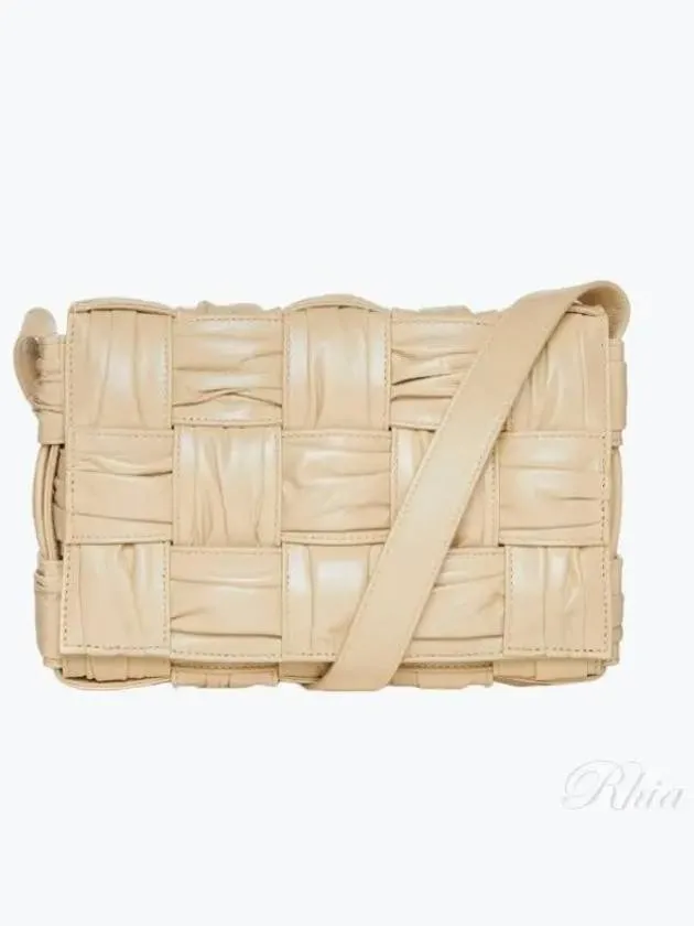 Bottega Veneta Cassette Intrecciato Leather Cross Bag Porridge