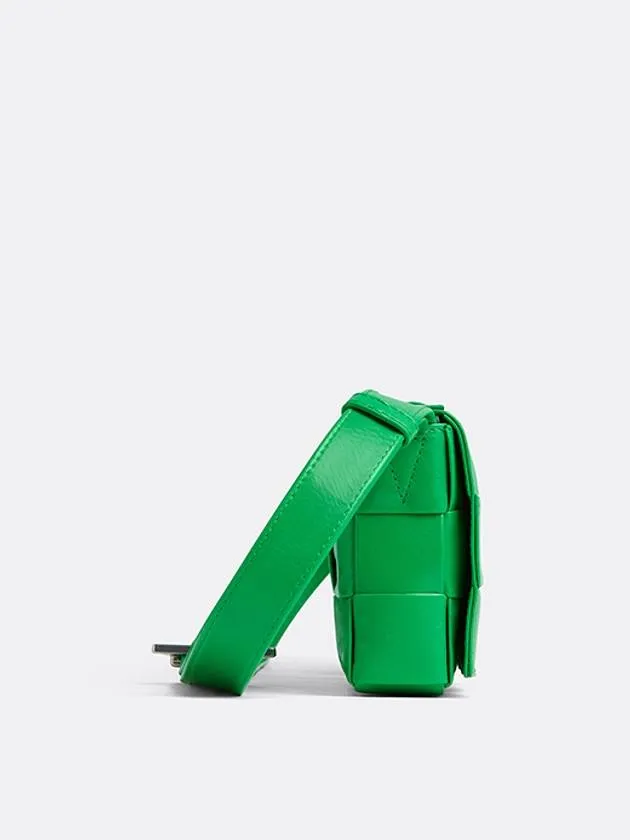Bottega Veneta Cassette Intrecciato Small Leather Cross Bag Parakeet