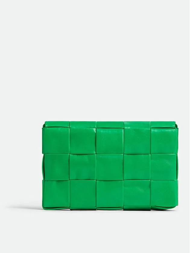 Bottega Veneta Cassette Intrecciato Small Leather Cross Bag Parakeet