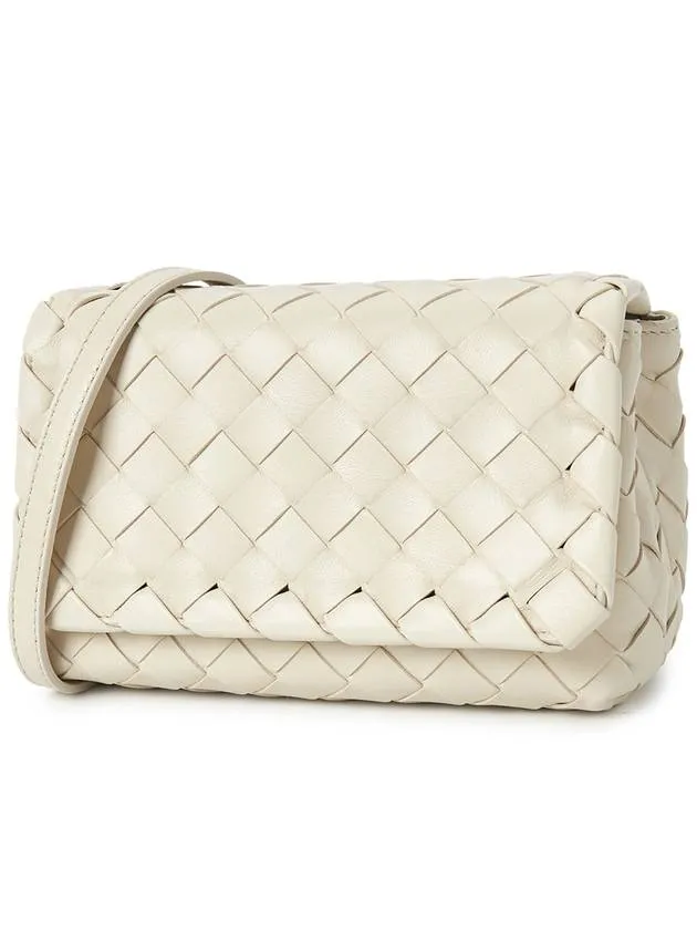 Bottega Veneta Mini Intrecciato Cross Bag White