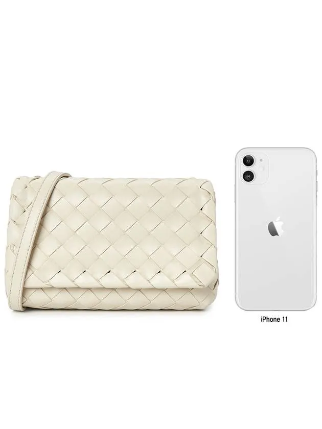 Bottega Veneta Mini Intrecciato Cross Bag White