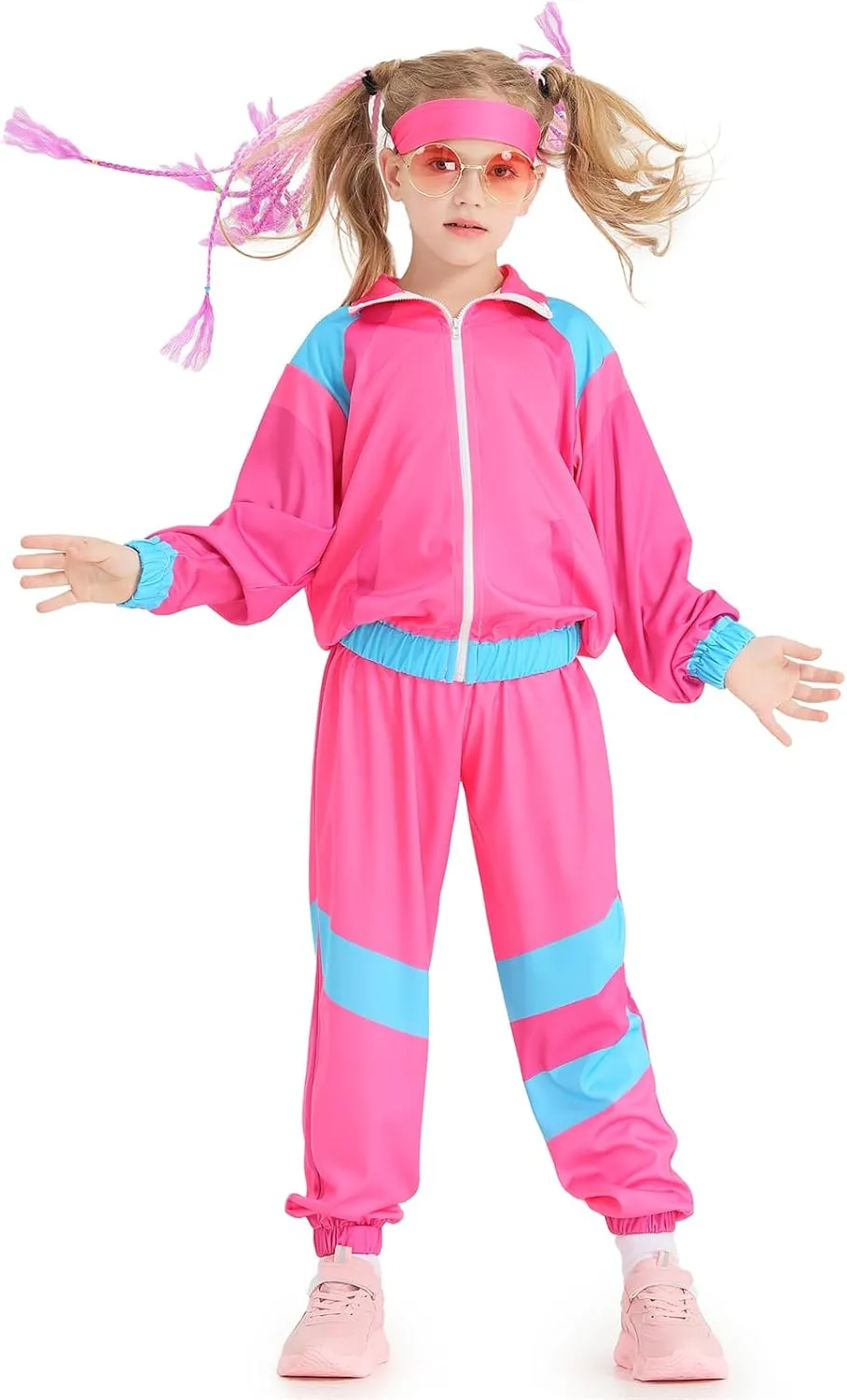 Boys Girls 80s Tracksuit Kids Hip Hop Costume Set Retro Street Dance Sportswear Outfit Kids 60s 70s Party Costume