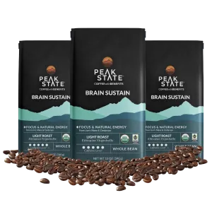 BRAIN SUSTAIN Light Roast - Three Pack (3 x 12 oz Bags)