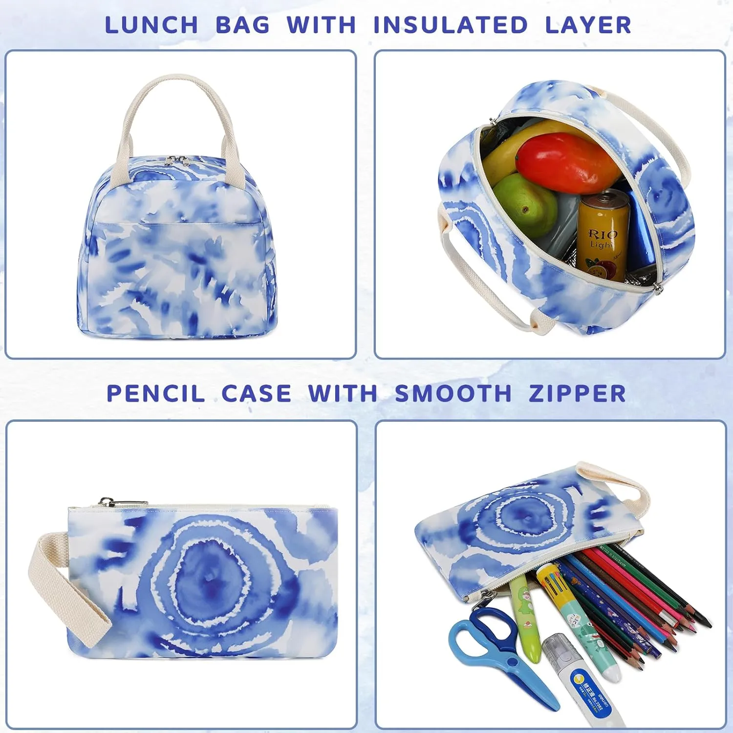BTOOP Girls School Backpack Galaxy Schoolbag Laptop Bookbag Insulated Lunch Tote Bag Purse Teens Boys Kids