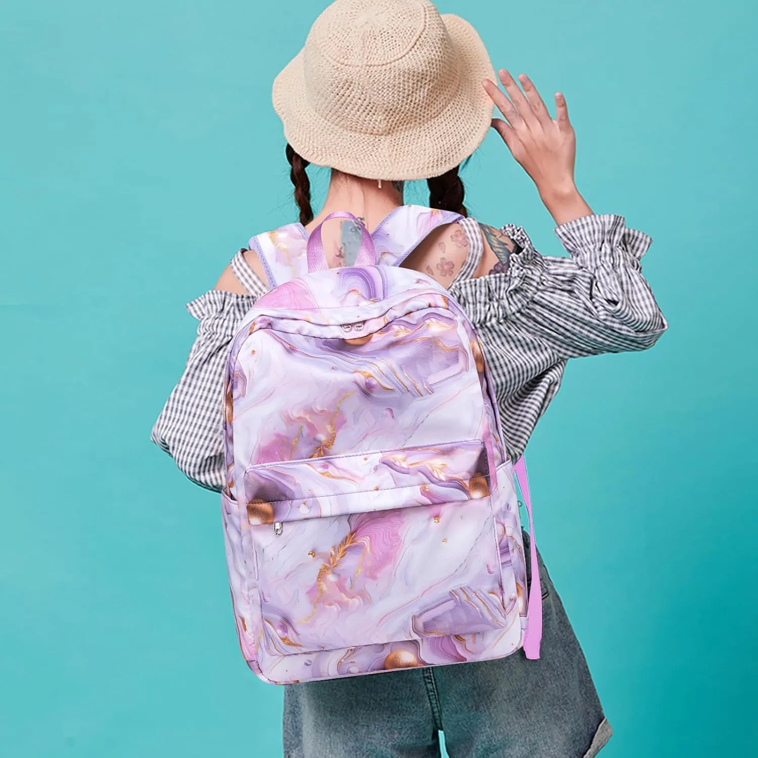 BTOOP Girls School Backpack Galaxy Schoolbag Laptop Bookbag Insulated Lunch Tote Bag Purse Teens Boys Kids