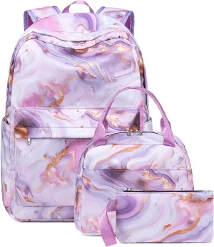 BTOOP Girls School Backpack Galaxy Schoolbag Laptop Bookbag Insulated Lunch Tote Bag Purse Teens Boys Kids