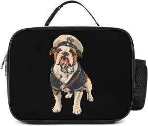 Bull Dog Sailor Travel Lunch Box Reusable Food Bag Portable Insulated Cooler Bags Funny Storage Bag for Work Picnic