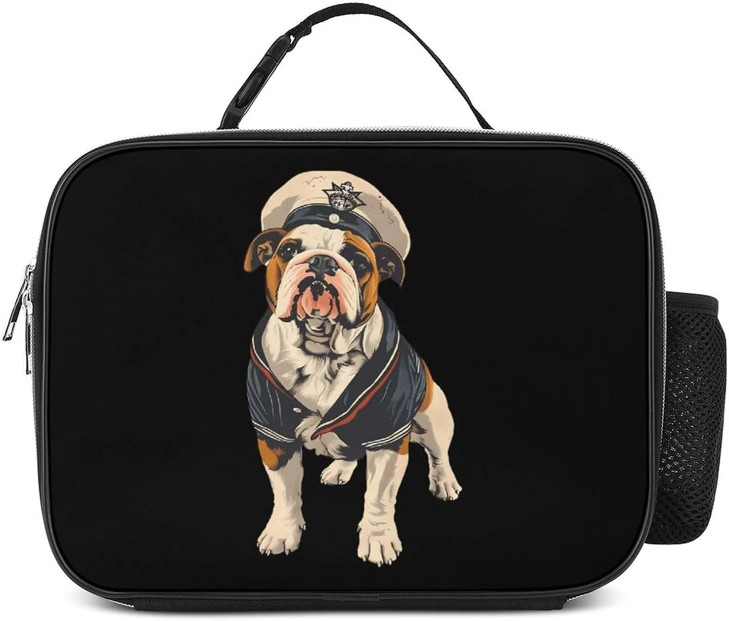 Bull Dog Sailor Travel Lunch Box Reusable Food Bag Portable Insulated Cooler Bags Funny Storage Bag for Work Picnic