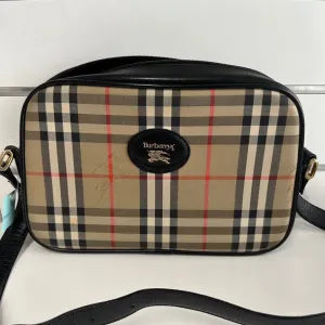 Burberry Check Plaid Beige Crossbody Bag 9363