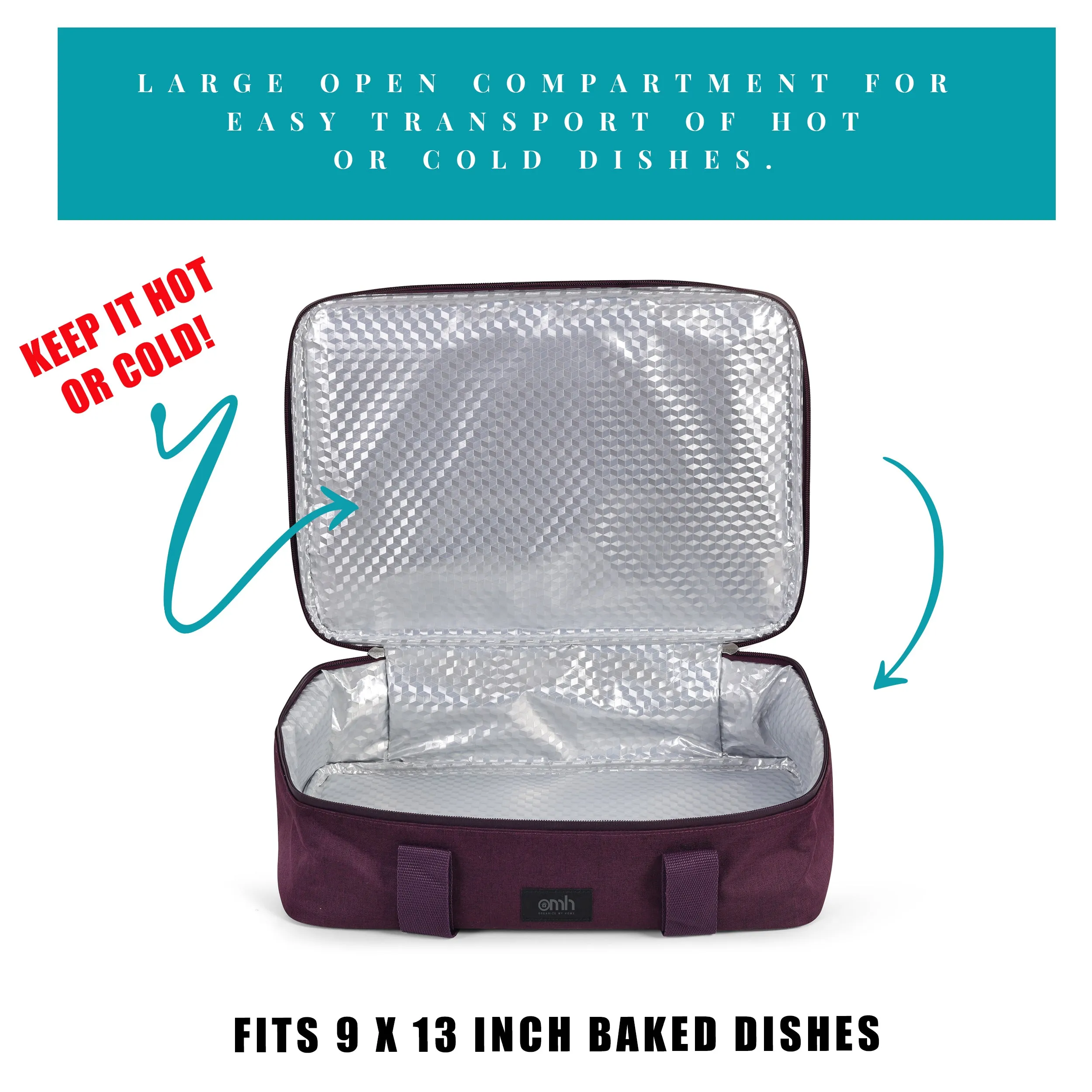 Burgundy Insulated Casserole Carrying Case