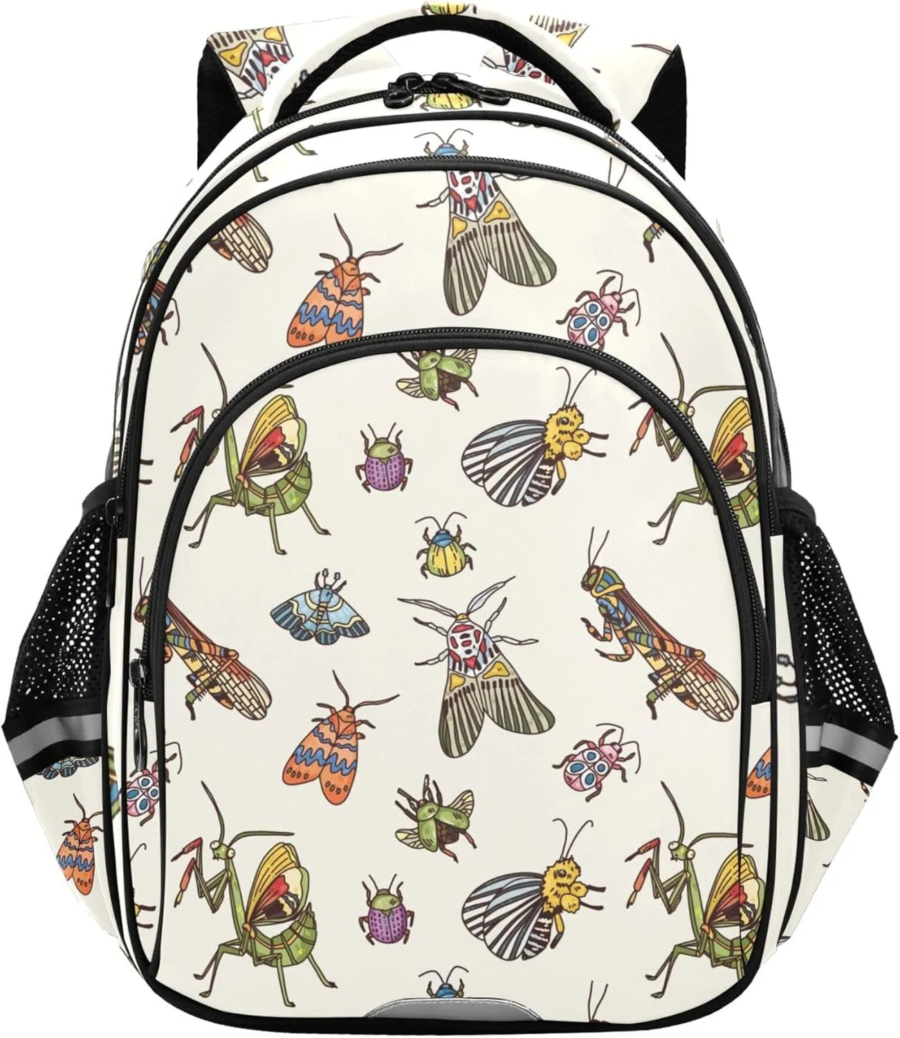 Butterfly Grasshoppers Bugs Insect Backpack for School Book Bag Laptop Tablet Backpack Work Travel Computer Bag with Reflective Stripes