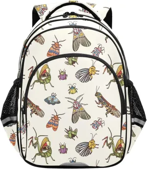 Butterfly Grasshoppers Bugs Insect Backpack for School Book Bag Laptop Tablet Backpack Work Travel Computer Bag with Reflective Stripes