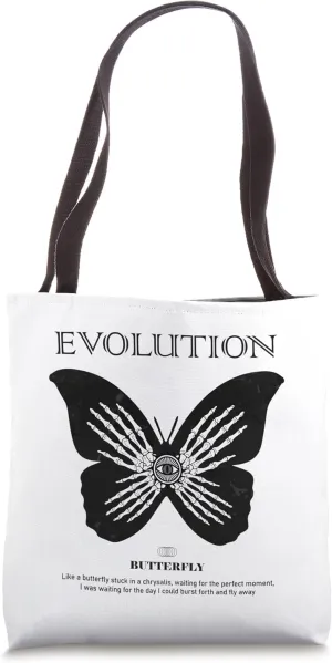 Butterfly Streetwear Urban Street Wear Evolution ART ON BACK Tote Bag