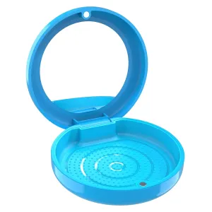 BVN Retainer Case with Mirror Denture Case Orthodontic Dental Case, Braces Case, Mouth Guard Case, Teeth Aligner Case, Night Guard Case Container Storage Holder Blue.