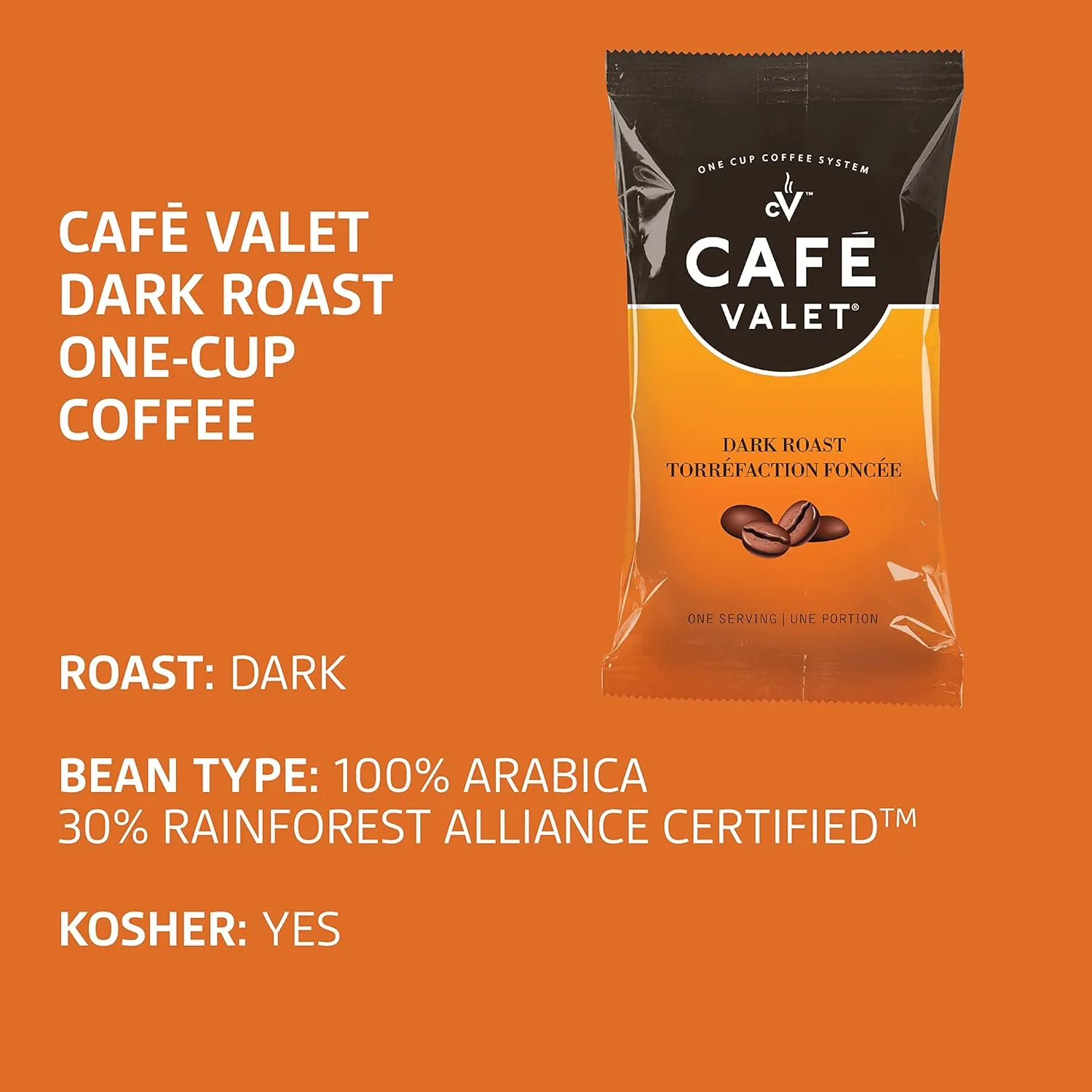 Cafe Valet Single Serve Individually Wrapped Coffee Packs, Regular Dark Roast and French Vanilla 100% Arabica Coffee, 168 Count