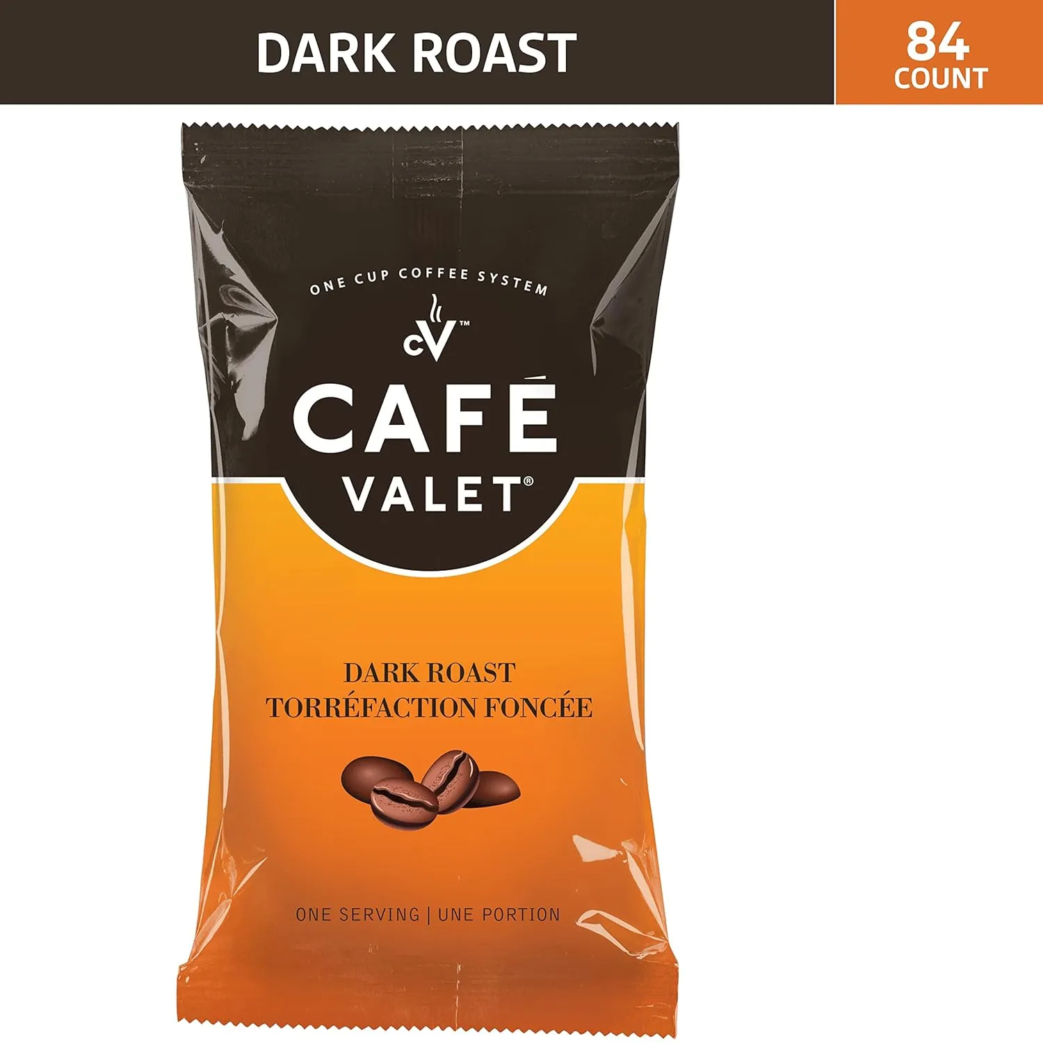 Cafe Valet Single Serve Individually Wrapped Coffee Packs, Regular Dark Roast and French Vanilla 100% Arabica Coffee, 168 Count