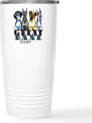 CafePress Great Dane Lover Travel Mug 20 oz. Insulated Stainless Steel Coffee Tumbler