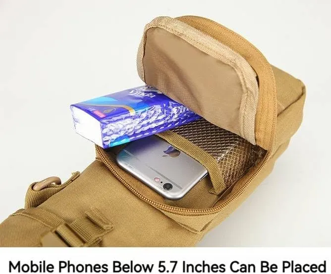 Camping And Cycling Outdoor Waist Pack Water Kettle Bag Hanging Bag Crossbody Belt Bag Multifunctional Shoulder Bag (ACU)