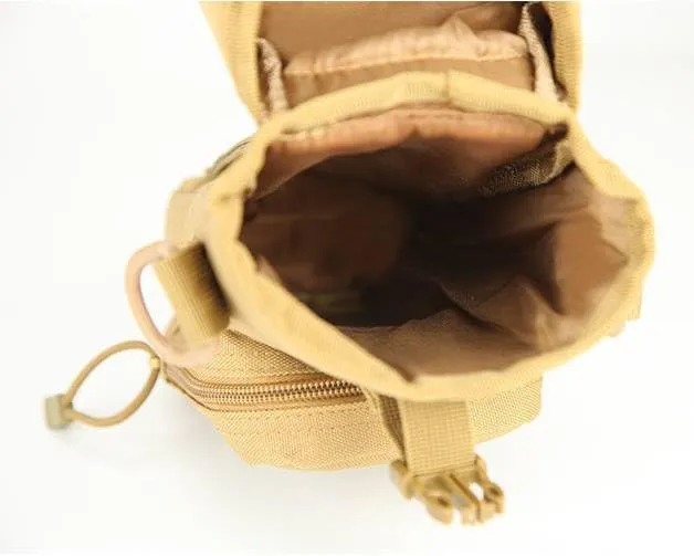 Camping And Cycling Outdoor Waist Pack Water Kettle Bag Hanging Bag Crossbody Belt Bag Multifunctional Shoulder Bag (ACU)