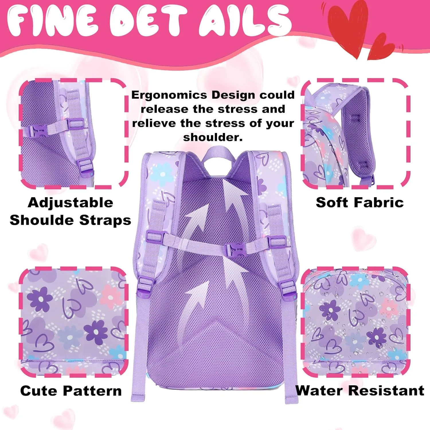 CAMTOP Preschool Backpack for Kids Girls Small Backpack Purse Kindergarten School Bookbags for Toddler Travel