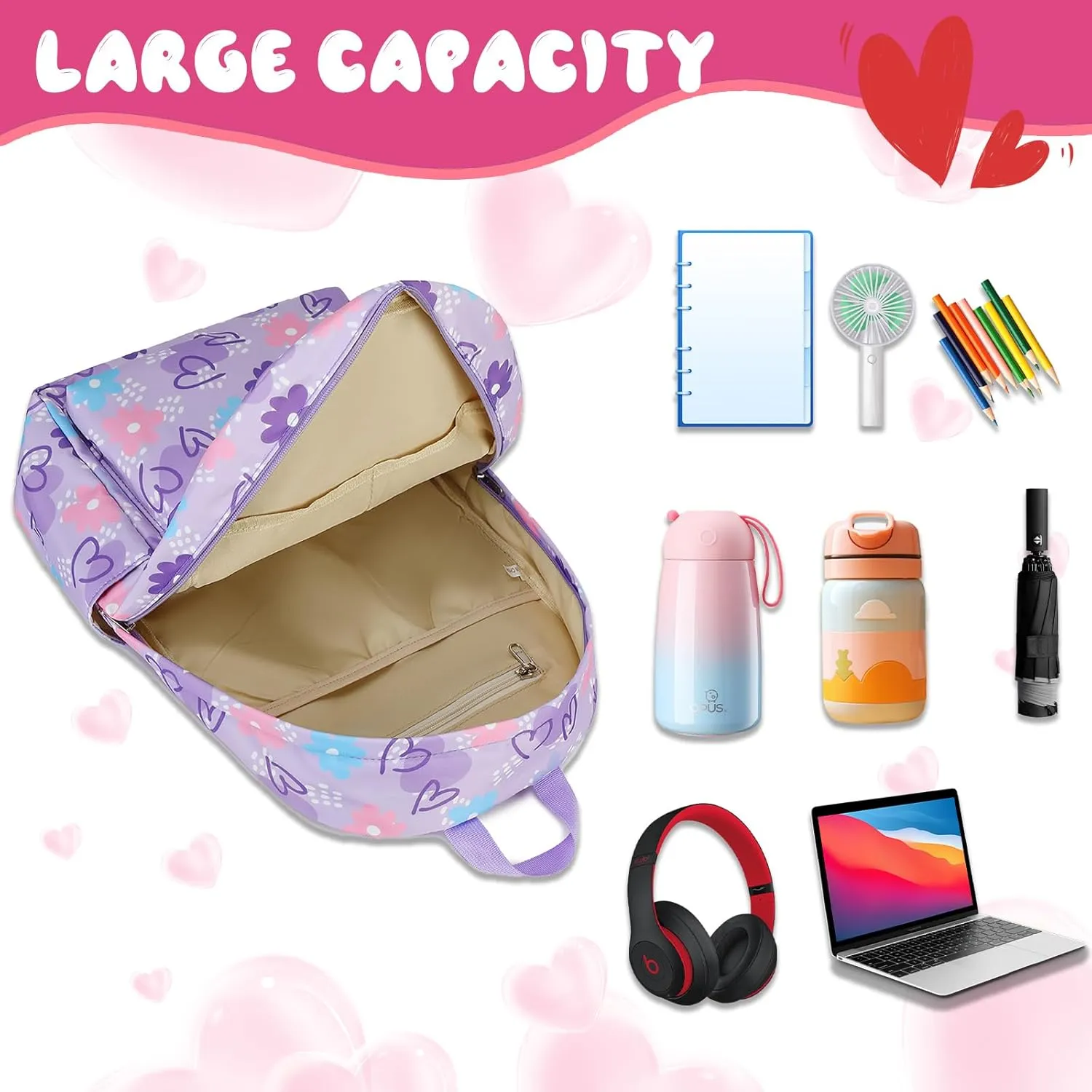 CAMTOP Preschool Backpack for Kids Girls Small Backpack Purse Kindergarten School Bookbags for Toddler Travel