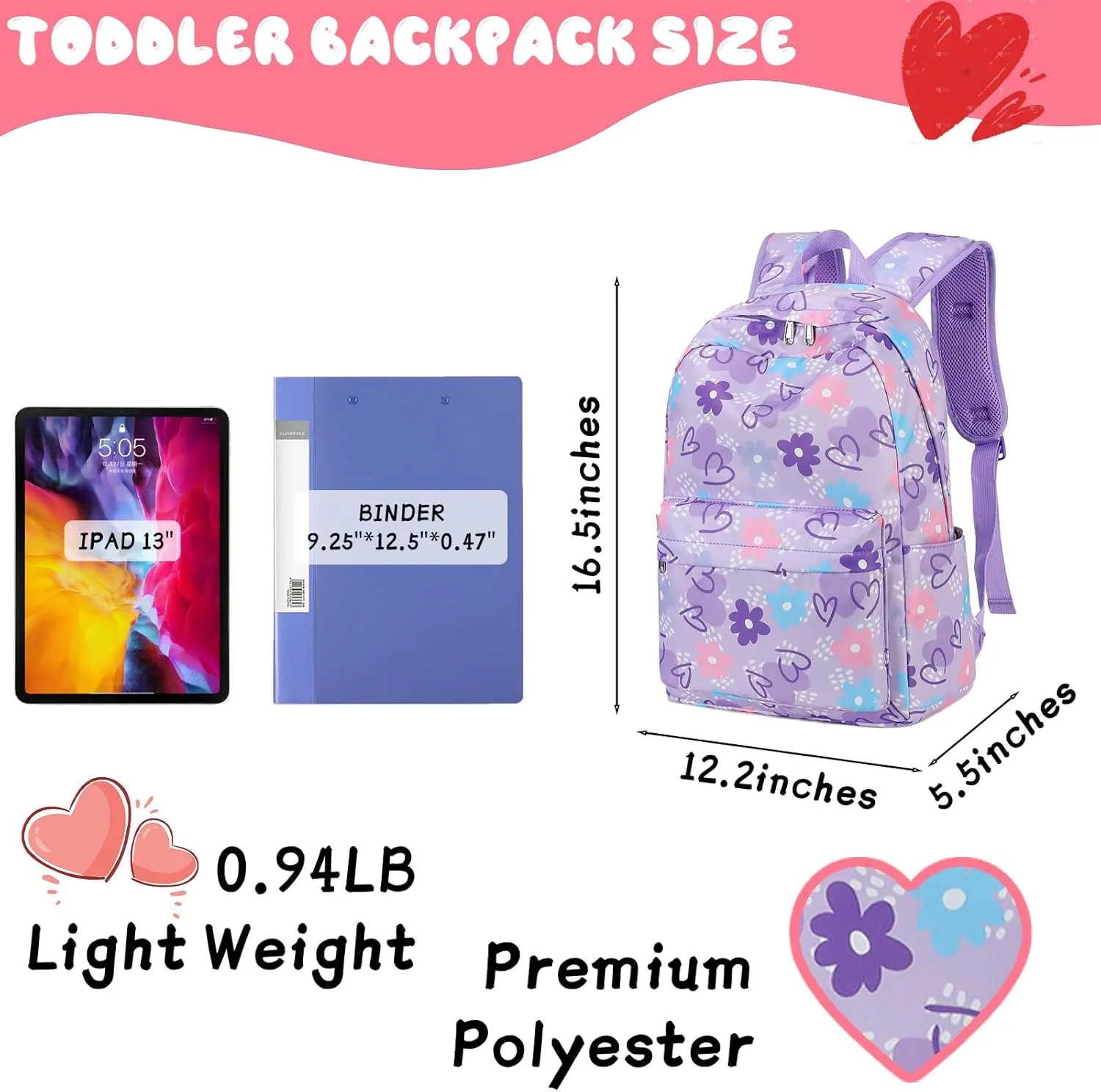CAMTOP Preschool Backpack for Kids Girls Small Backpack Purse Kindergarten School Bookbags for Toddler Travel