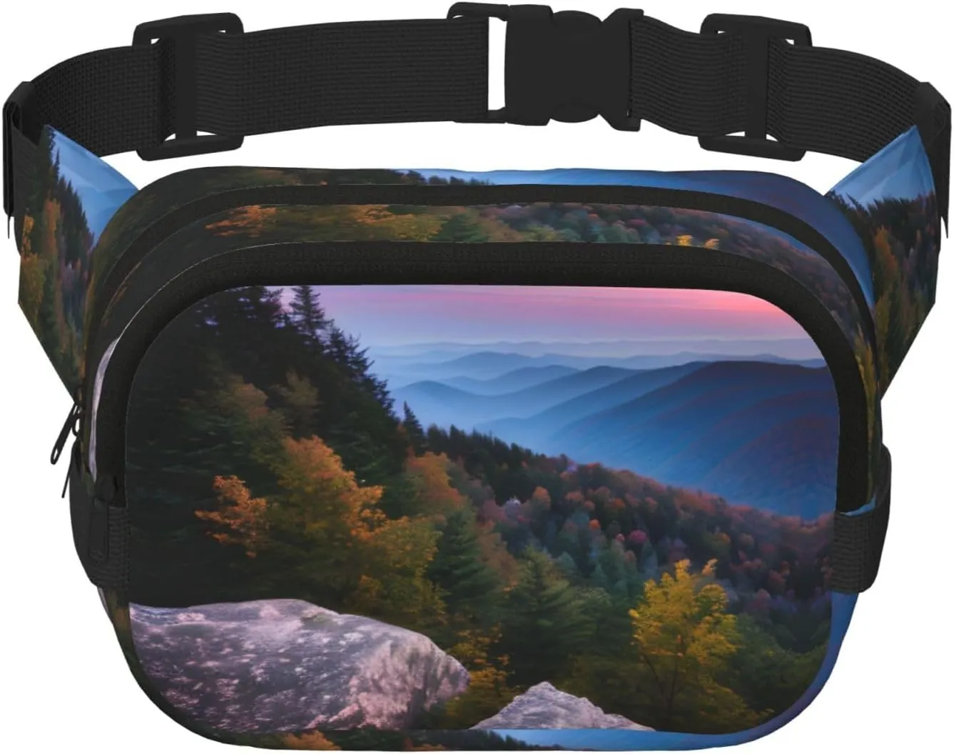 Canadian Smokey Mountain Cliff print Womens Fanny Pack Everyday Hip Pouch Waist Bag for Travel Outdoor Running Hunting for Adult