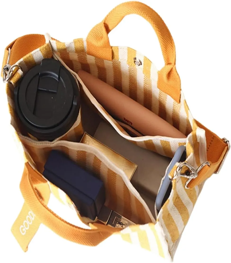 Canvas Crossbody Shoulder Bag for Women, Sling Tote with Handles & Removable Strap, Fanny Pack Travel Handbag