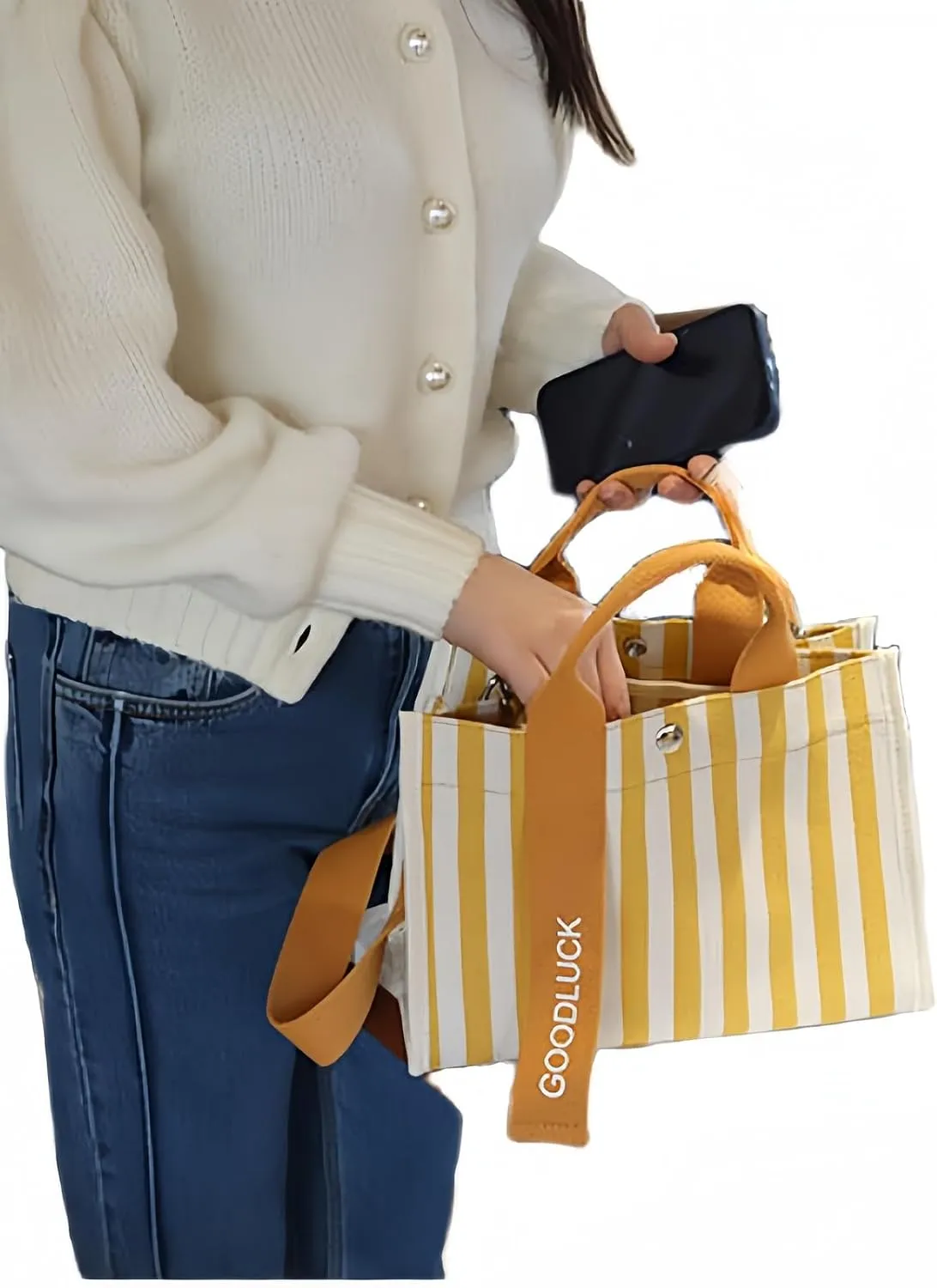 Canvas Crossbody Shoulder Bag for Women, Sling Tote with Handles & Removable Strap, Fanny Pack Travel Handbag