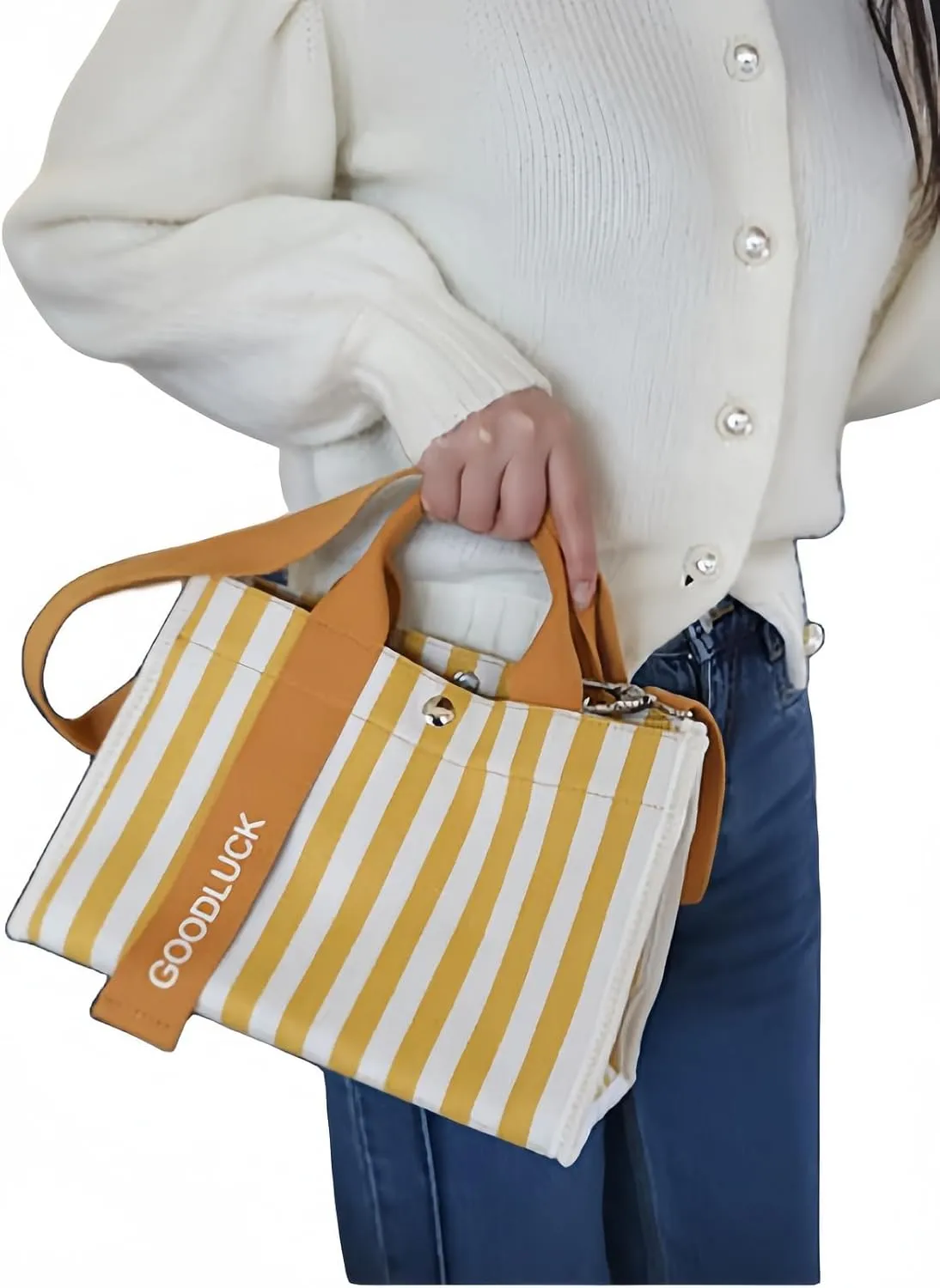 Canvas Crossbody Shoulder Bag for Women, Sling Tote with Handles & Removable Strap, Fanny Pack Travel Handbag