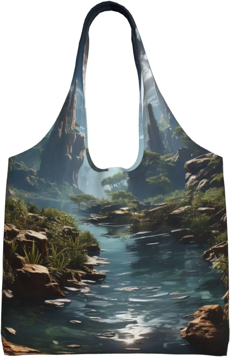 Canvas Tote Bag for Women Shoulder Tote Purse Reusable Grocery Bag Spectacular background Aesthetic Shopping Bags