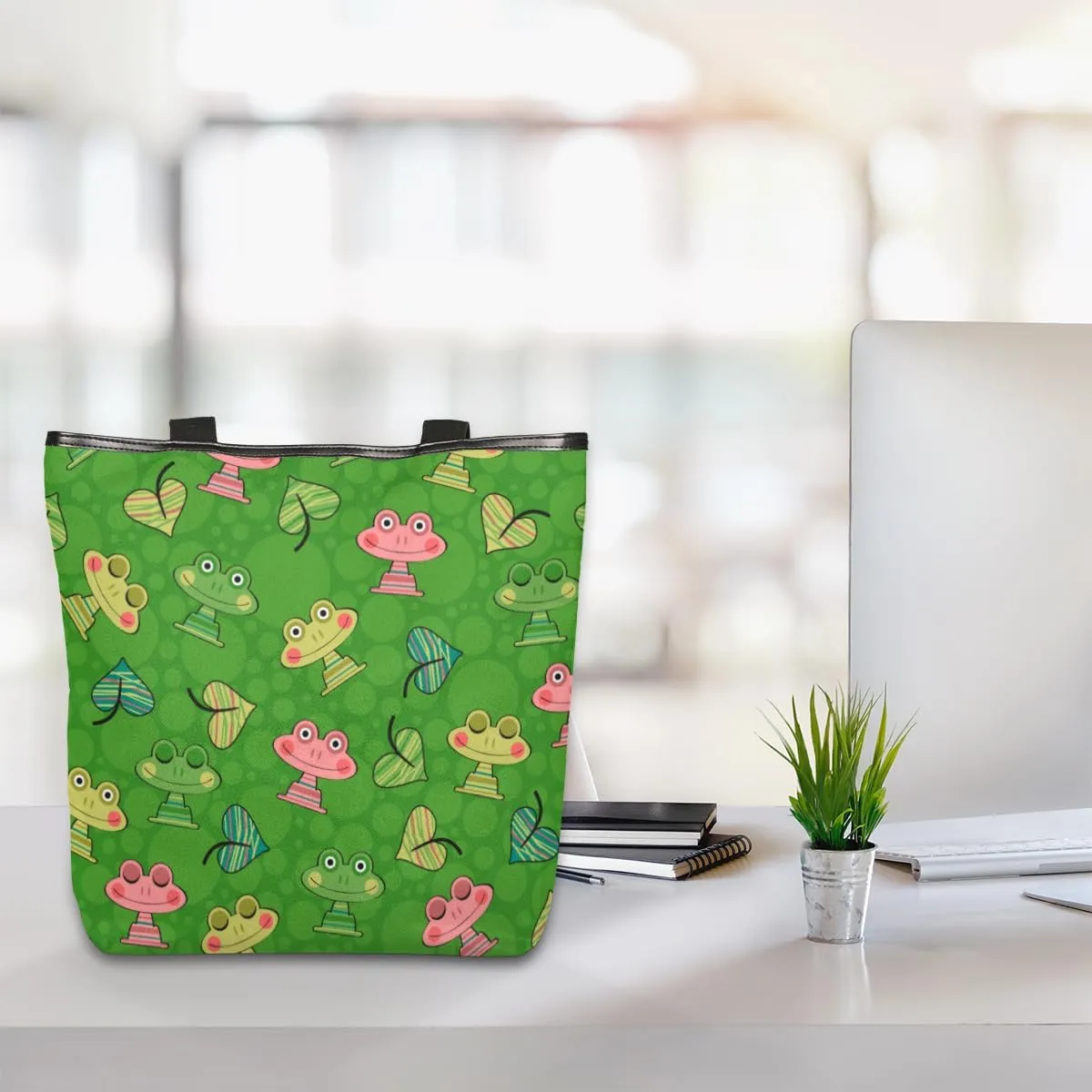 Canvas Tote Bag for Women with Zipper Large Capacity Bags with Inner Pocket Beach Bags Reusable Grocery Tote Bags