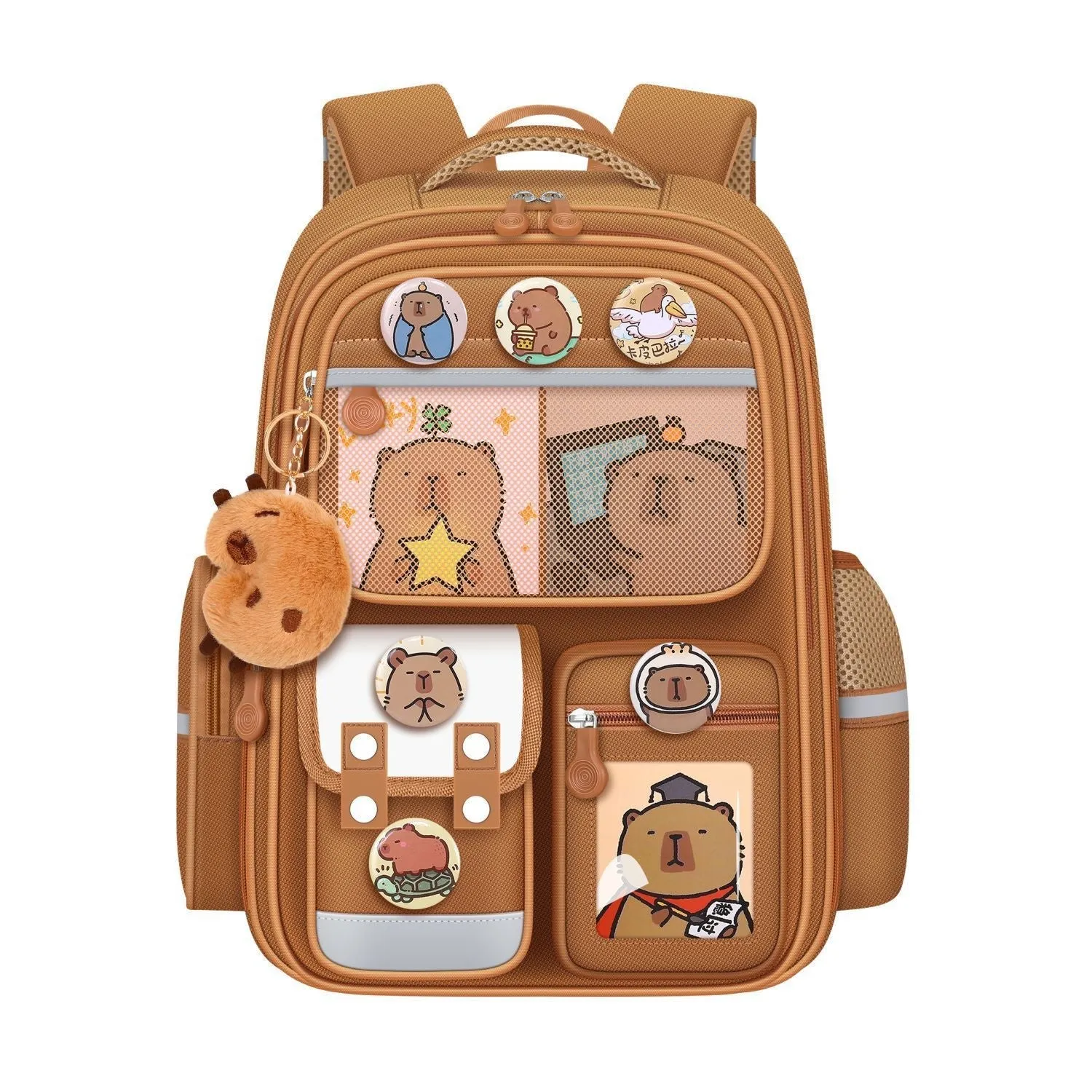 Capibara Kids’ Cartoon Schoolbag – Spine Safe Backpack