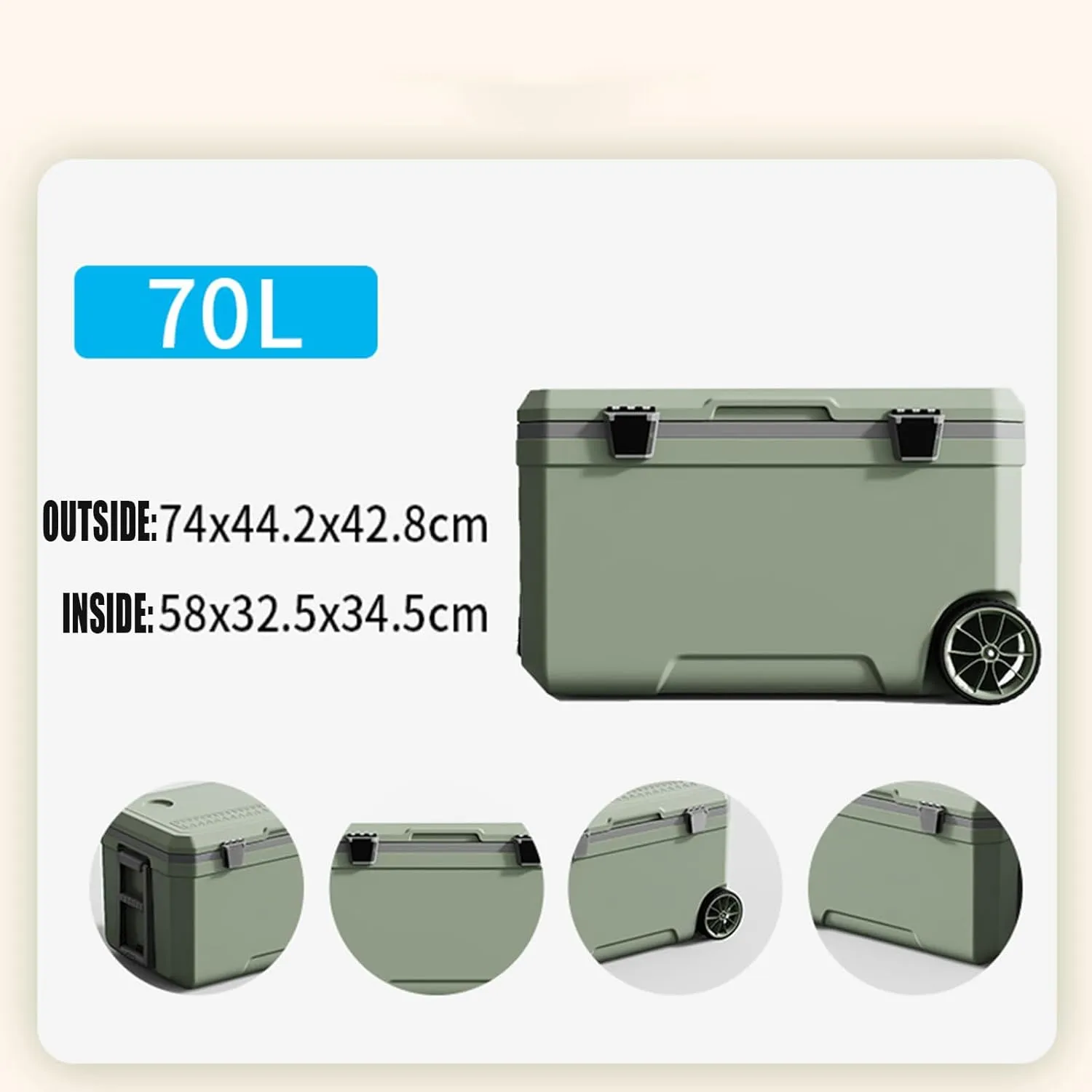 Car Camping Coolers for Aston Martin DB4/DB5/DB6/DB7/DB9/Lagonda/Virage, Waterproof Portable Cooler, Leak Proof Picnic Insulated Bag, Ultra-Light Premium Ice Chest Box,A-Green-70L