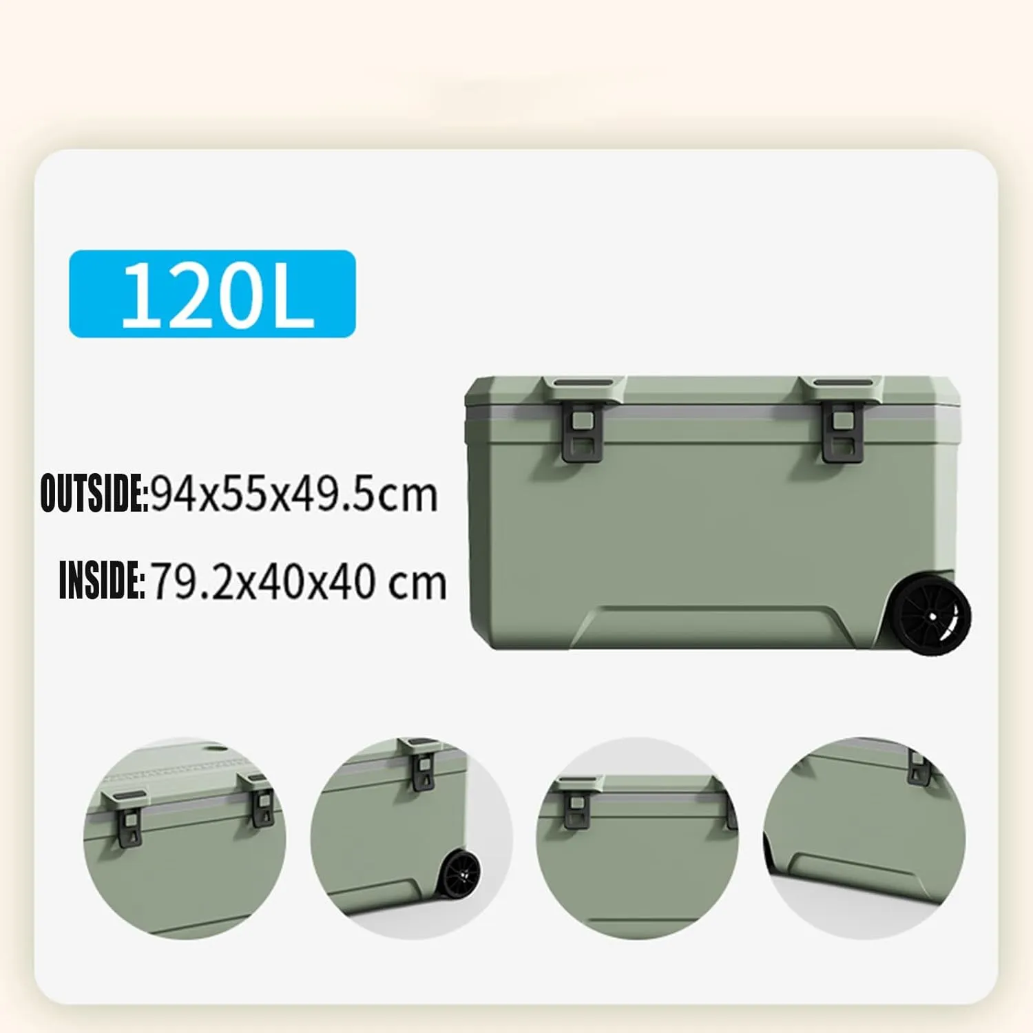 Car Camping Coolers for Honda Legend/NSX/Prelude/S2000/Stream, Waterproof Portable Cooler, Leak Proof Picnic Insulated Bag, Ultra-Light Premium Ice Chest Box,A-Green-120L