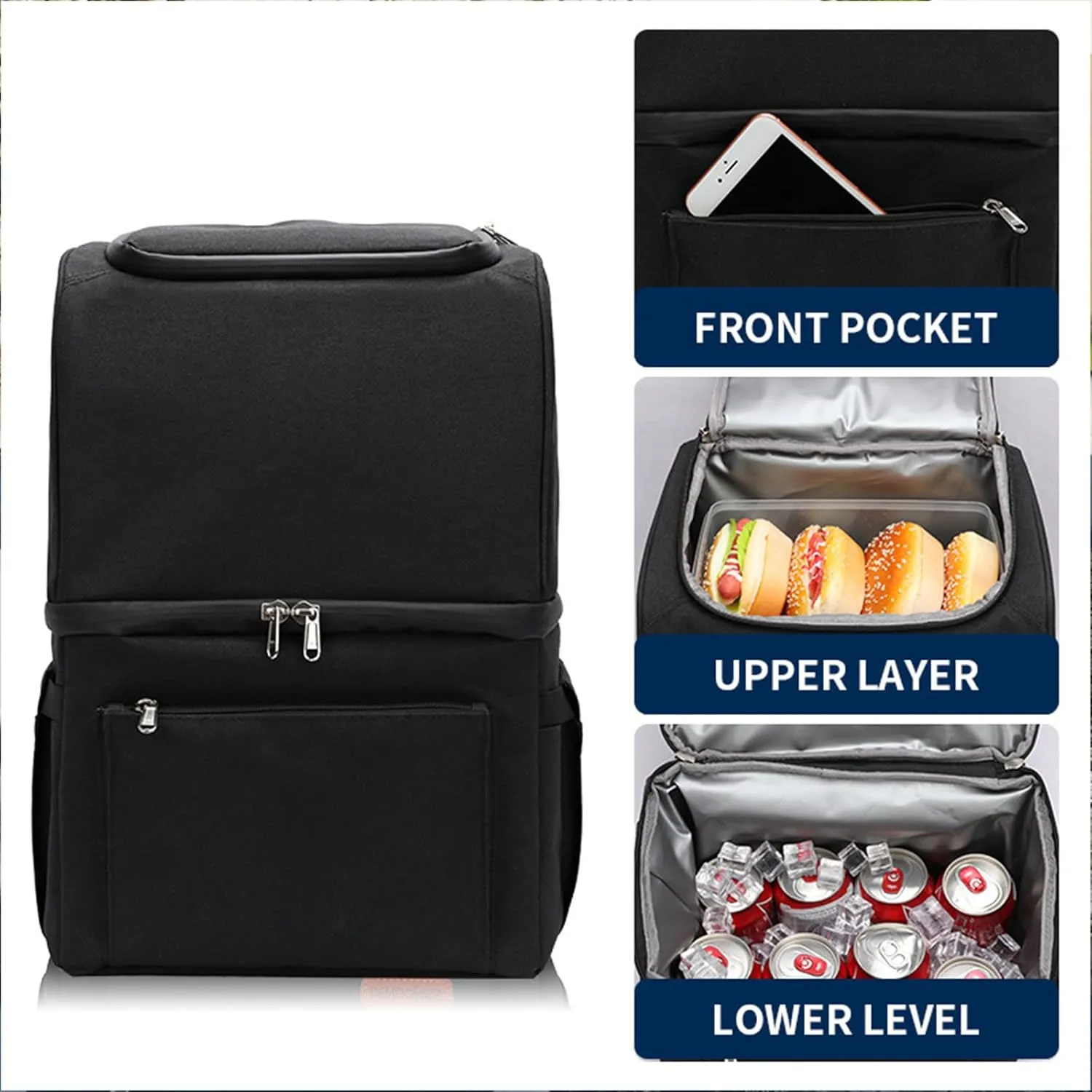 Car Camping Coolers for Jeep Wrangler JL/Grand Cherokee/Wrangler TJ, Waterproof Portable Cooler, Leak Proof Picnic Insulated Bag, Ultra-Light Premium Ice Chest Box