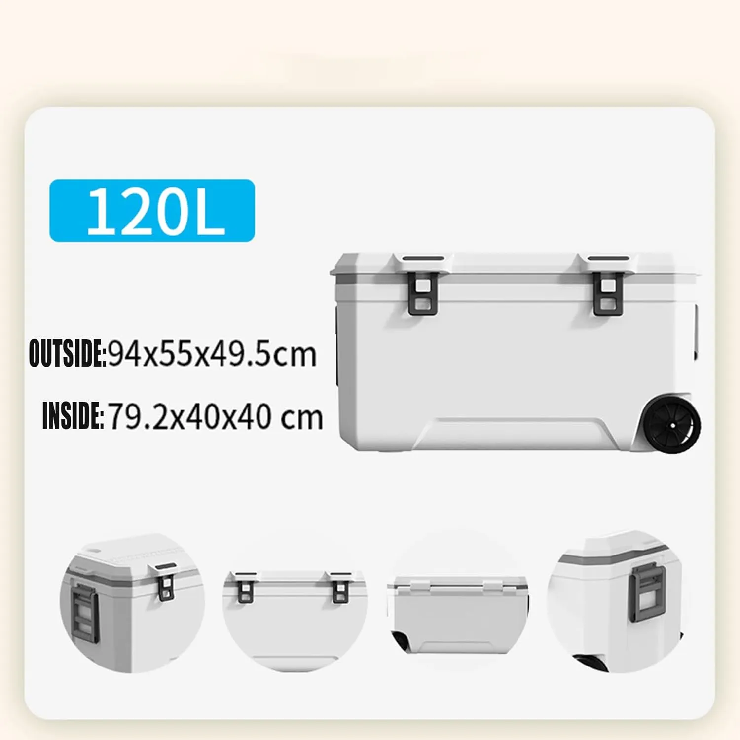 Car Camping Coolers for Mitsubishi ASX/Colt/Delica D:2/Delica D:5/Eclipse Cross, Waterproof Portable Cooler, Leak Proof Picnic Insulated Bag, Ultra-Light Premium Ice Chest Box,B-White-120L