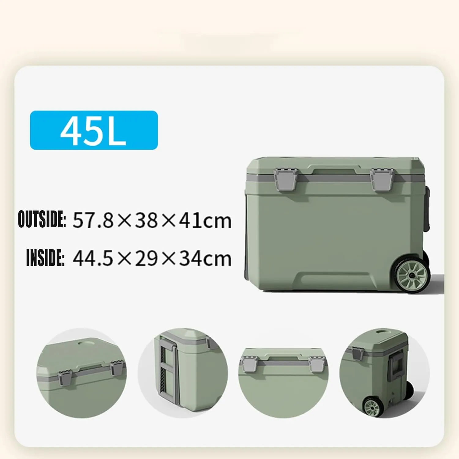 Car Camping Coolers for Renault Mégane/Scénic/Talisman/Trafic/Zoe, Waterproof Portable Cooler, Leak Proof Picnic Insulated Bag, Ultra-Light Premium Ice Chest Box,A-Green-45L