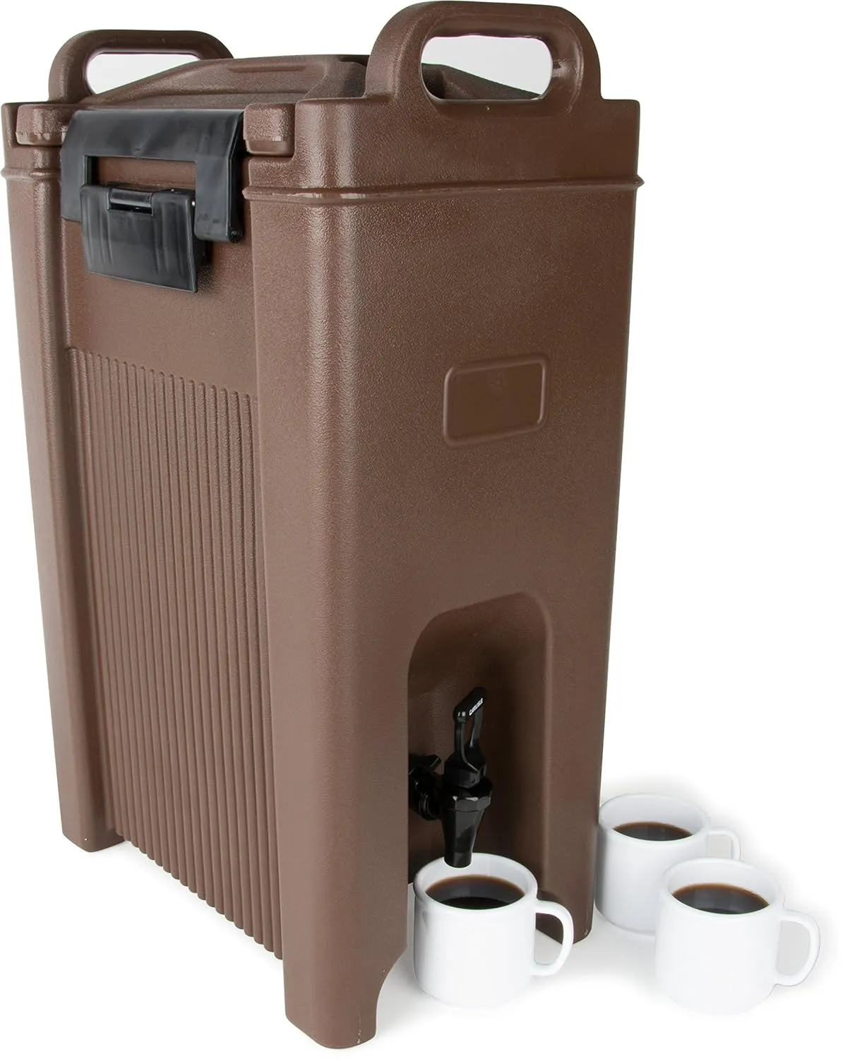 Carlisle FoodService Products 5-Gallon Insulated Beverage Dispenser, Cateraide, Food-Grade with Handles, Rugged PE Shell with PU Insulation for Coffee, Tea and Hot or Cold Drinks, Brown - Made in USA
