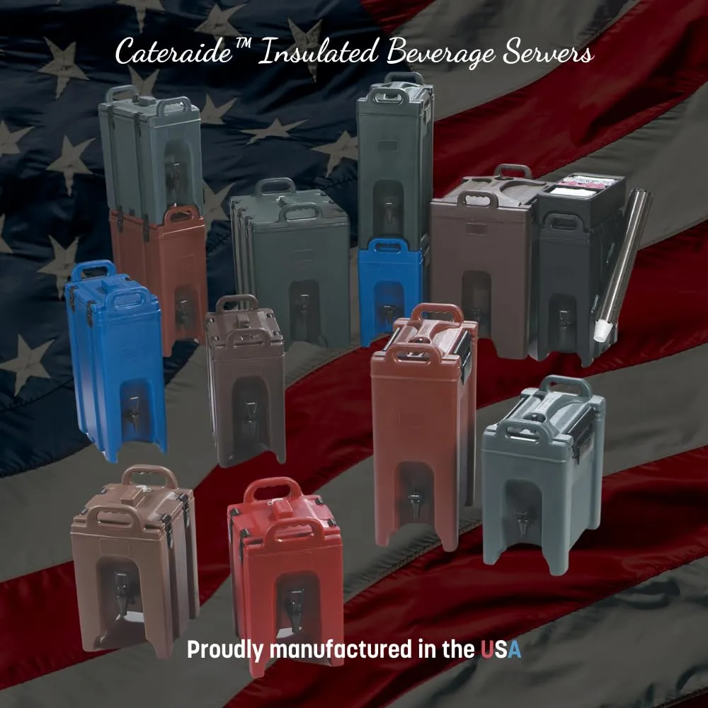 Carlisle FoodService Products 5-Gallon Insulated Beverage Dispenser, Cateraide, Food-Grade with Handles, Rugged PE Shell with PU Insulation for Coffee, Tea and Hot or Cold Drinks, Brown - Made in USA