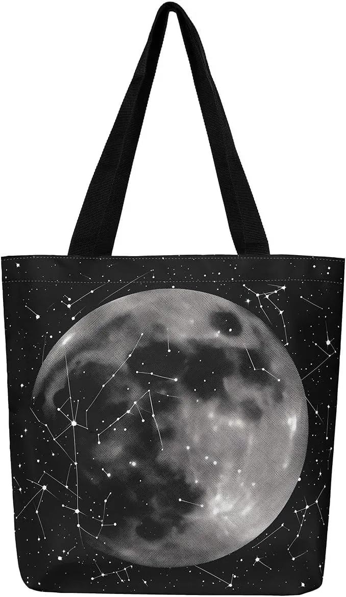 Cartoon Milk Cow Canvas Tote Bag Lovely Farm Animal Kawaii Beach Bag,Strawberry Flowers Handbag for Women