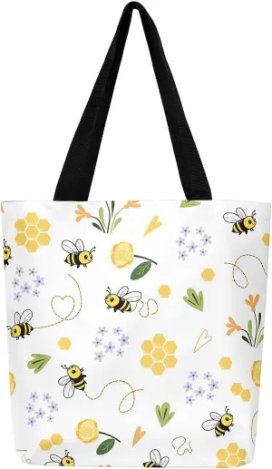 Cartoon Milk Cow Canvas Tote Bag Lovely Farm Animal Kawaii Beach Bag,Strawberry Flowers Handbag for Women