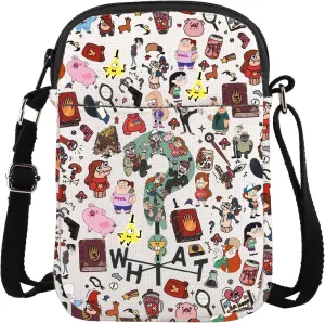 Cartoon Movie Inspired Crossbody Bag Waddles Pig Lover Gift Mabel & Dipper Twins Grocery Bag Bill Fans Gift
