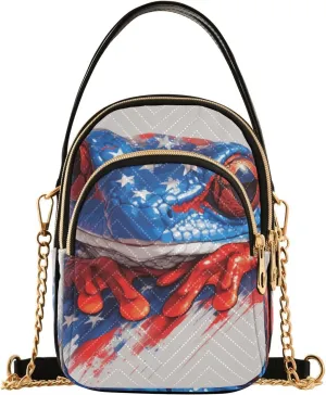 Cartoon Reptile 4th Of July Independence Day trendy proof crossbody bags for women with multi pockets hand bags for women for birthday gifts