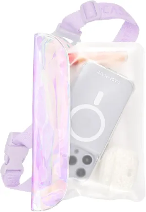 Case-Mate Soap Bubble IP68 Waterproof Phone Pouch/Case with Triple Seal Protection, Adjustable Strap - Waterproof Fanny Pack for iPhone 16 Pro Max/iPhone 15 Pro Max/14/13/S25/S24/Pixel 9 - Iridescent