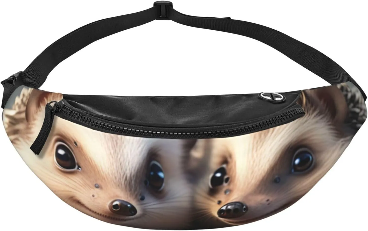 Casual Cute Little Hedgehogs Printed Fanny Pack,Crossbody Fanny packs for women Men Waist Bag for Running Travel
