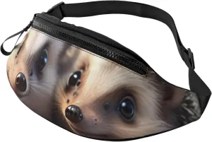Casual Cute Little Hedgehogs Printed Fanny Pack,Crossbody Fanny packs for women Men Waist Bag for Running Travel