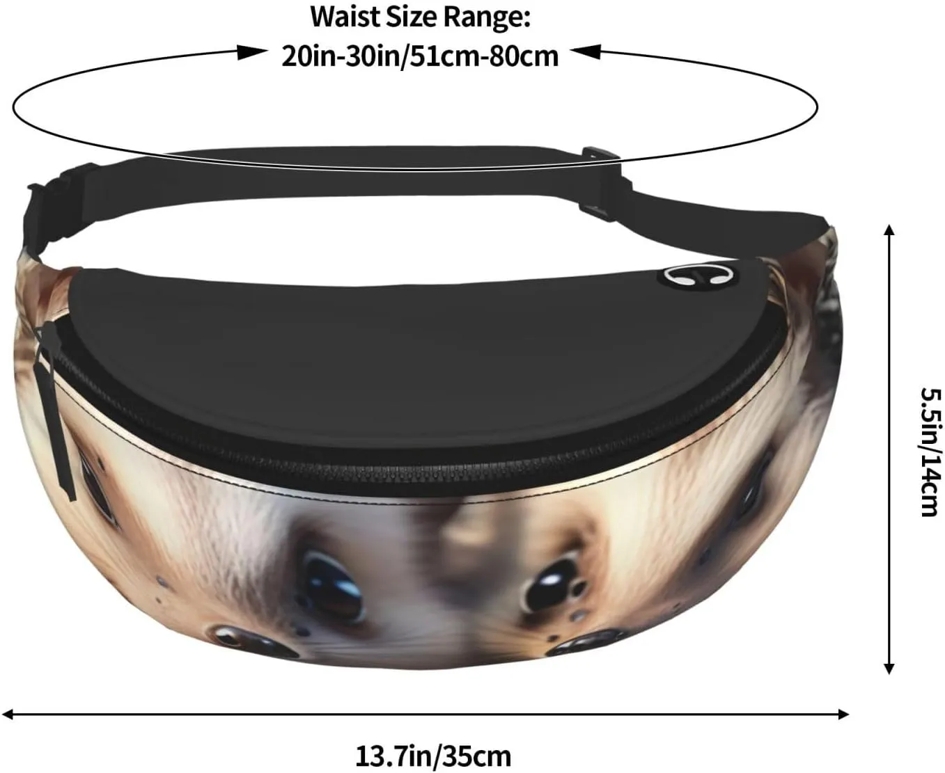 Casual Cute Little Hedgehogs Printed Fanny Pack,Crossbody Fanny packs for women Men Waist Bag for Running Travel