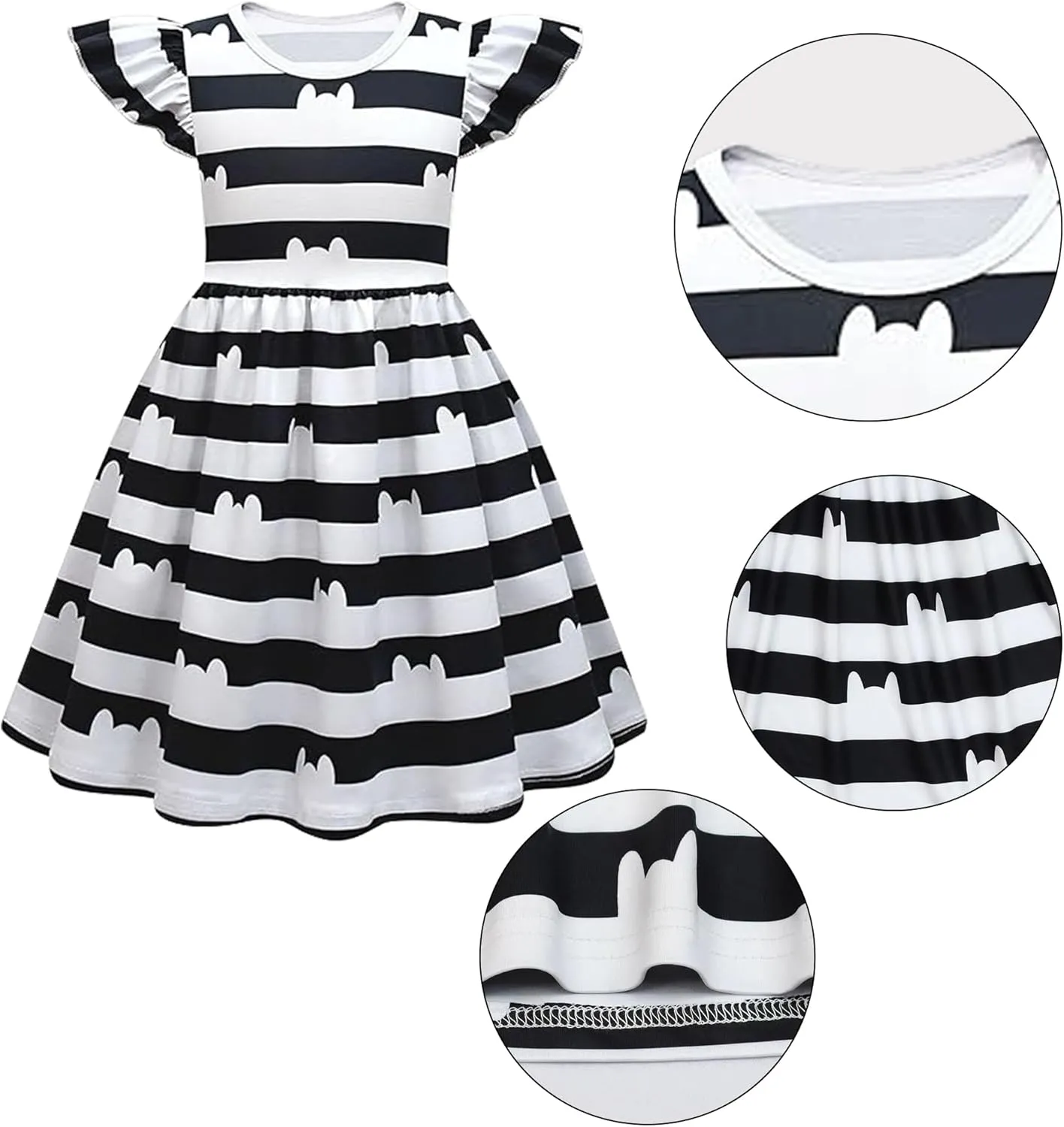 Cat Dollhouse Costume Ruffled Sleeve Dress With Accessories Set Halloween Christmas Outfits For Little Cutie
